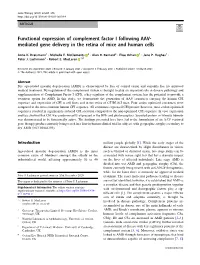 Functional Expression of Complement Factor I Following AAV-Mediated Gene Delivery in the Retina of Mice