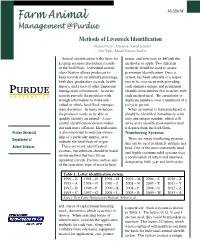Methods of Livestock Identification, AS-556-W