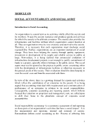 Module on Social Accountability and Social