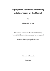 A Proposed Technique for Tracing Origin of Spam on the Usenet