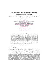 An Instruction Set Extension to Support Software-Based Masking