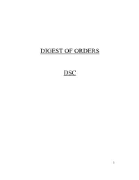 Digest of Orders