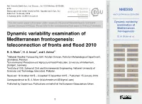 Dynamic Variability Examination of Mediterranean Frontogenesis