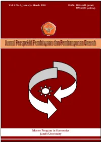Master Program in Economics Jambi University Vol