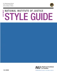 National Institute of Justice Style Guide