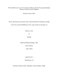 On Liminality in Horror and the Threatened Boundary Between the Real and the Imagined