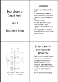 Week 5 Signals Thru Systems