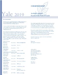 Yale 2019 Faculty Order Form & Guide