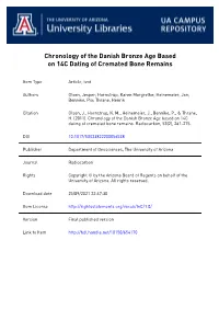 261 Chronology of the Danish Bronze Age Based on 14C