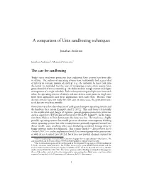 A Comparison of Unix Sandboxing Techniques