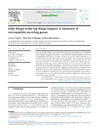 A Summary of Micropeptide Encoding Genes