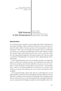 Self-Interest in Six Dimensions