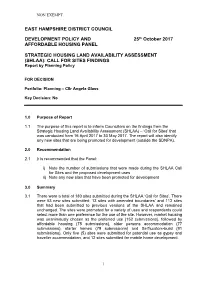 SHLAA): CALL for SITES FINDINGS Report by Planning Policy