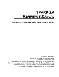 Spark 2.0 Reference Manual