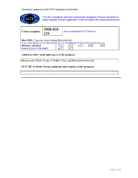 2008.018- Code(S) Assigned: (To Be Completed by ICTV Officers) 22V