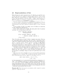 22 Representations of SL2