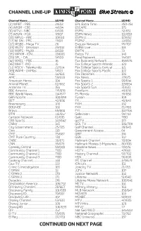 Channel Line-Up Continued on Next Page