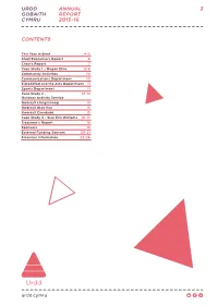 Contents Urdd Gobaith Cymru Annual Report 2015–16 3