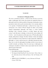Course Description 2019-2020