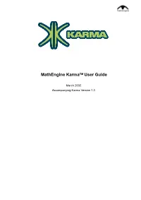 Mathengine Karmatm User Guide
