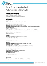 Snow Sports New Zealand Autumn Alpine Forum 2017