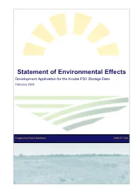 Statement of Environmental Effects Development Application for the Kooba PS2 Storage Dam