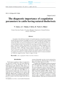 The Diagnostic Importance of Coagulation Parameters in Cattle Having Natural Theileriosis