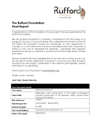 The Rufford Foundation Final Report