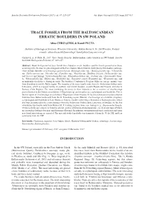 Trace Fossils from the Baltoscandian Erratic Boulders in Sw Poland