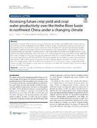Accessing Future Crop Yield and Crop Water Productivity Over the Heihe