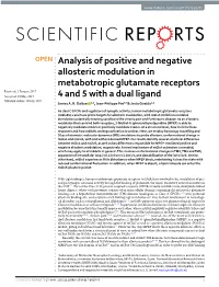 Analysis of Positive and Negative Allosteric Modulation In