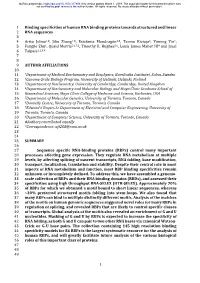 Binding Specificities of Human RNA Binding Proteins Towards Structured