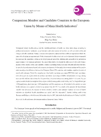 Comparison Member and Candidate Countries to the European Union by Means of Main Health Indicators∗