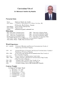 Curriculum Vita of Mahmoud