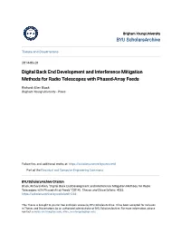 Digital Back End Development and Interference Mitigation Methods for Radio Telescopes with Phased-Array Feeds