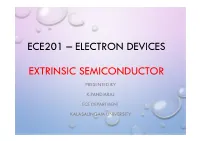 Electron Devices Extrinsic Semiconductor