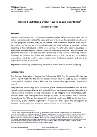 Hosted Fundraising Event: How to Secure Your Funds Vol