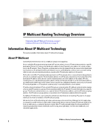 IP Multicast Routing Technology Overview