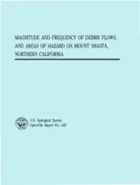 Magnitude and Frequency of Debris Flows, and Areas Of