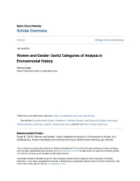 Useful Categories of Analysis in Environmental History