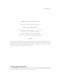 Basics of Thermal Field Theory
