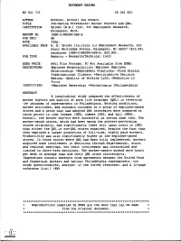 Job-Saving Strategies: Worker Buyouts and QWL. INSTITUTION Upjohn (W.E.) Inst