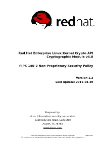 Red Hat Enterprise Linux Kernel Crypto API Cryptographic Module V4.0