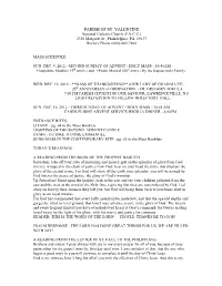 SECOND SUNDAY of ADVENT ST VAL's Bulletin