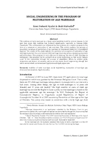 Social Engineering in the Program of Maturation of Age Marriage