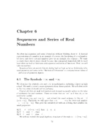 Chapter 6 Sequences and Series of Real Numbers