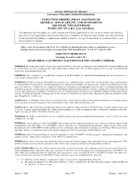 Executive Orders, Proclamations of General Applicability, and Statements Issued by the Governor Pursuant to A.R.S