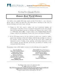 Honors Real World History (Course Codes: H72 & H74)