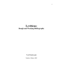 Leviticus Bibliography