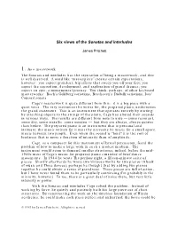 Six Views of the Sonatas and Interludes